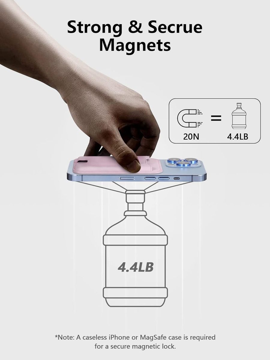 TopMade MagSafe wallet magnets holding a phone